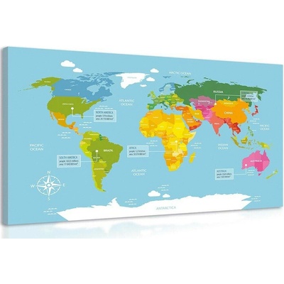 Obraz výjimečná mapa světa - 40x30