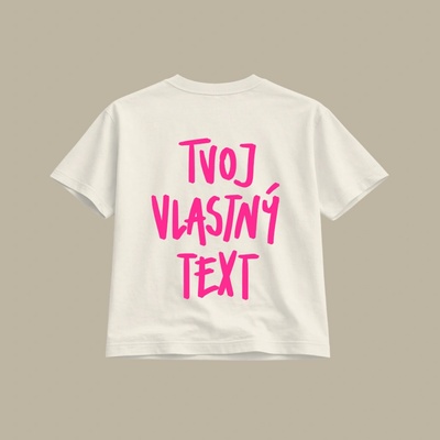 Dotyk Slov Crop top Tvoj vlastný text Ružová Biela