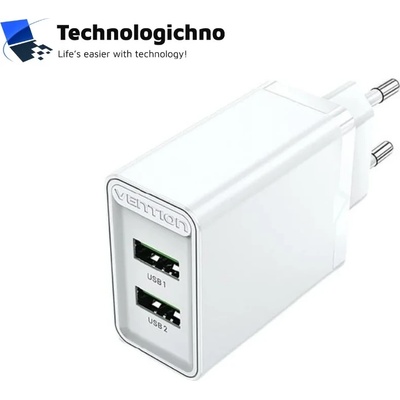 Vention Зарядно Vention Fast Charge 18W 2 x USB 3.0 (FBAW0-EU)