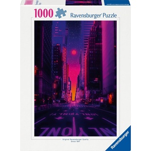 Ravensburger Пъзел Ravensburger от 1000 части - Ню Йорк в неонови светлини (7012001436)