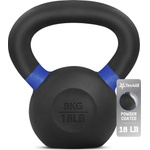 Yes4All WTGA Powder-Coated Cast Iron Kettlebell, 8 kg, Dark Blue