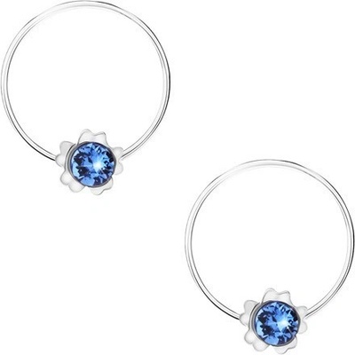 Šperky eshop modrý kulatý krystalek Swarovski kvítek I28.16