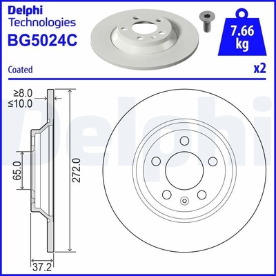 Brzdový kotúč (cena za 1ks) DELPHI BG5024C