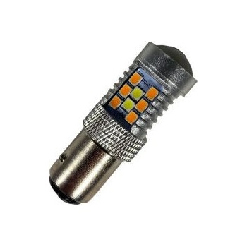 Диодна крушка ba15 с 28 диода 2835 и лупа - комбинирана за мигач и дневни светлини