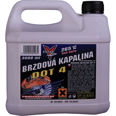 CleanFox Brzdová kapalina DOT 4 3 l