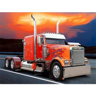 Norimpex - Puzzle Diamant painting: Red truck with flames 30x40 cm - 1 - 39 piese