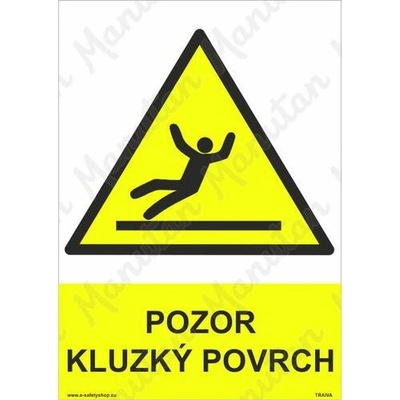 Pozor kluzký povrch, plast 297 x 420 x 2 mm A3