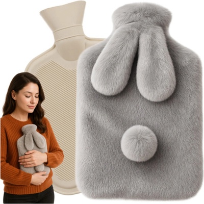 Ruhhy Gumová láhev termofor zajíček s fleecovým obalem 1,8 l