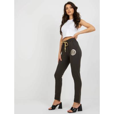 Sweatpants-RV-DR-6742.57-dark khaki hnedá RELEVANCE