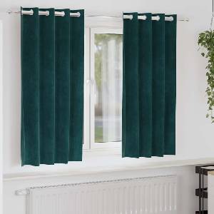 Pure Line Home Кадифени завеси в цвят изумруденозелено с метални халки, 2 бр. , 140 x 175 см