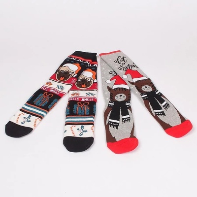 Коледен комплект термо чорапи с куче и котка