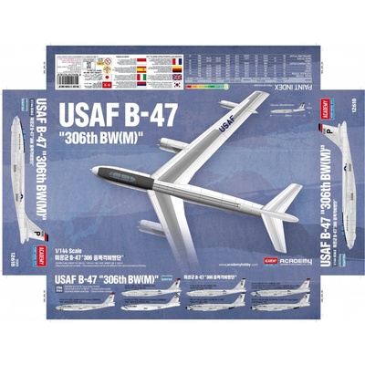 Academy Model Kit letadlo 12618 USAF B-47 36-12618 1:144