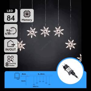 Aigostar - LED външен гирлянд 84xLED/230V 1, 2x1m IP44 студено бяло (снежинки) (AI2137)