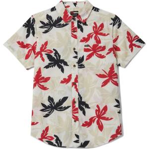 Brixton Мъжка риза с копчета Brixton Charter Print S/S Woven Shirt - Off White / Black / Red Palm Floral (033-3011-0211)