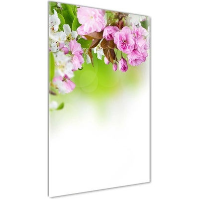 Vertikálny foto obraz sklo tvrdené Jarné kvety 50x100 cm