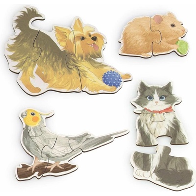 Dřevěné puzzle VEMKEL Dřevěné puzzle Pets (UL-PD013)