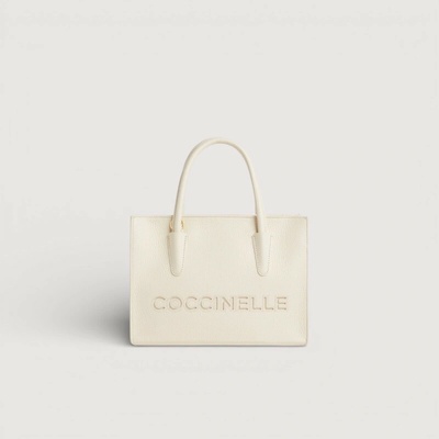 Coccinelle MYRTHA26 SMALL kožená kabelka Pearl