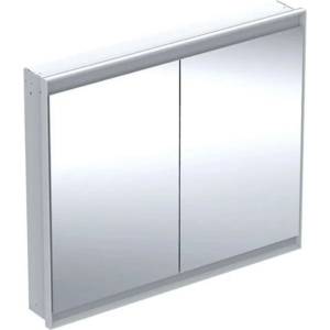 Geberit ONE - Огледален шкаф с LED осветление, 105x90x15 см, 2 врати, вграден, бял 505.804. 00.2 (505.804.00.2)