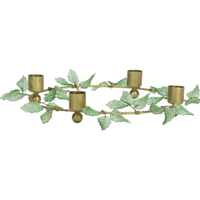 MADAM STOLTZ Adventní svícen Glass Leaves Ø 25 cm