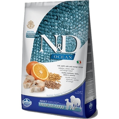 N&D ocean Dog Low Grain Adult M / L Codfish & Orange 12 kg
