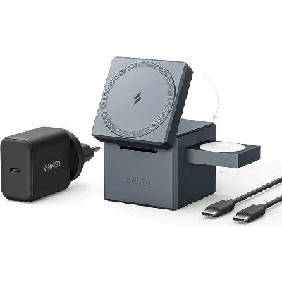 Anker Безжично зарядно Anker 3in1 Cube with MagSafe 15W (Y1811G11)