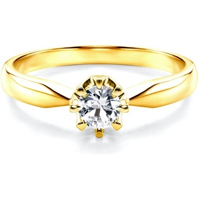 Savicki zásnubní prsten žluté zlato bílý safír SAV0250BSZ Z