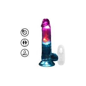 Shots Toys RealRock LED светещо вибриращо дилдо с тестиси 18 см (P26195)