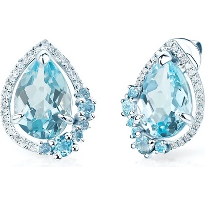 SAVICKI Rainbow обеци: бяло злато. топази. диаманти