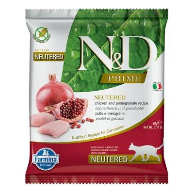 FARMINA N&D Prime Cat Kuracie a granátové jablko pre kastrované mačky 50 g