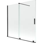 Mexen Velar параван за вана 2-крилен плъзгащ се 160 x 150 см, прозрачен, черен (896-160-000-01-70)