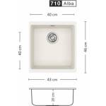 Eurolux COVER 430 U Композитна мивка за вграждане под плот (COVER 430 U) Мивка за вграждане