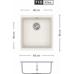 Eurolux COVER 430 U Композитна мивка за вграждане под плот (COVER 430 U) Мивка за вграждане