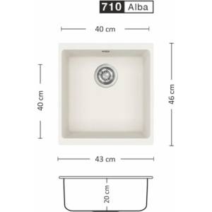 Eurolux COVER 430 U Композитна мивка за вграждане под плот (COVER 430 U) Мивка за вграждане
