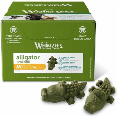 WHIMZEES Aligátor dentálna maškrta pre psov M 12 18 kg 65 ks