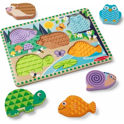 Melissa & Doug – Puzzle so zvieratkami a ich hmatovou stopou 681147009592
