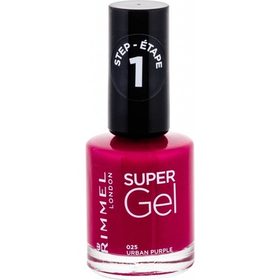 Rimmel London Super Gel Lak na nehty barevný gelový lak 025 Urban Purple 12 ml