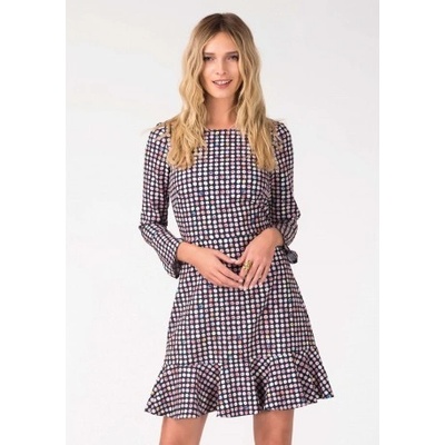 Closet šaty se vzorem a 3/4 rukávem D3627 barevná