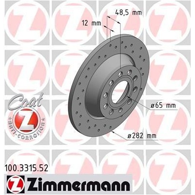 Brzdový kotúč ZIMMERMANN 100.3315.52