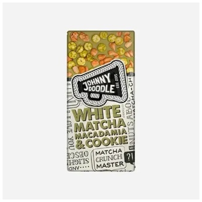 Johnny Doodle Biela čokoláda, matcha, makadamové orechy a sušienky 150 g
