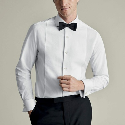 Charles Tyrwhitt Bib Front Tuxedo štandardná košel'a manžetové gombíky slim fit