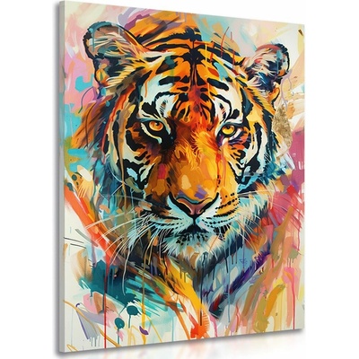 Obraz tiger s imitáciou maľby