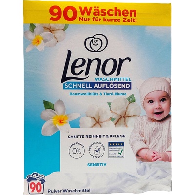 Lenor Baumwollblüte & Tiaré-Blume jemný prací prášek na dětské prádlo 90 PD 4,95 kg
