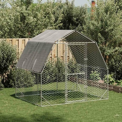 vidaXL Výběh pro slepice se střechou 2,5 × 2 × 2,25 m pozinkovaná ocel 9799.4104030