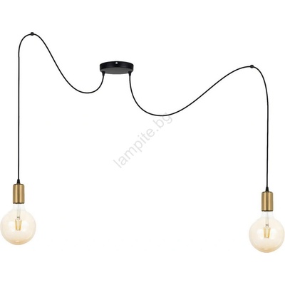 BELIS Пендел MIROS 2xE27/60W/230V паяк черен/златист (BE0760)