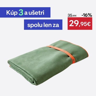 Decathlon uterák z mikrovlákna veľkosť XL 110 x 175 cm kaki