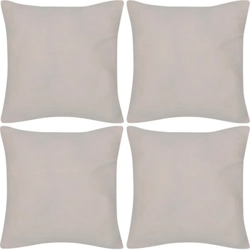 vidaXL 130911 4 Beige Cushion Covers Cotton 50 x 50 cm (130911)
