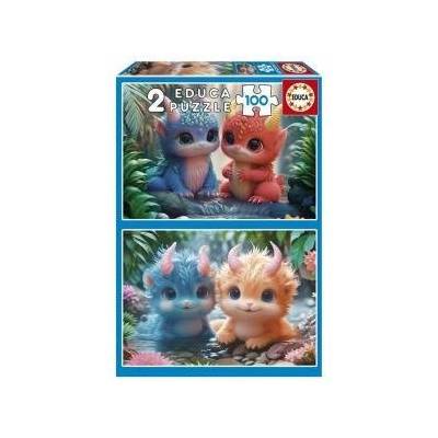 Educa Пъзел Educa Adorable Monsters 100 Части (2 броя)