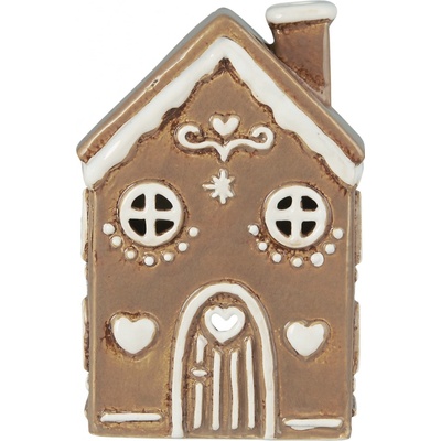 IB LAURSEN Keramický svícen Stillenat Gingerbread Arched Door, hnědá barva, keramika