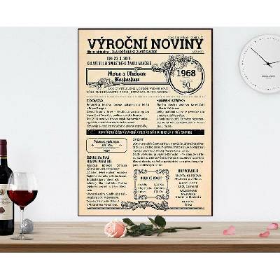Noviny k výročí svatby 1968 - jednostranné