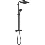 GROHE Vitalio Comfort - Душ система с термостат, 25x25 cm, 2 струи, черен мат 266962431 (266962431)